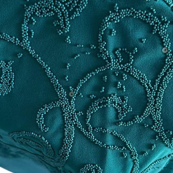 Womens Top Size Medium Blue Tank Embellish Artsy Boho Professional Office Siren - Picture 2 of 9